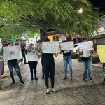 Mujeres encabezan protesta pacífica en Cotuí por el caso SeNaSa