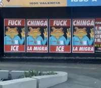 Carteles con Sapo Concho contra ICE aparecen en California