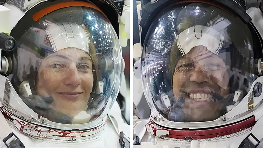 Dos astronautas de La NASA realizan una caminata espacial para modernizar la energía en la EEI