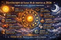 Horóscopo del lunes 16 de marzo de 2026: energías de cambio y decisiones importantes