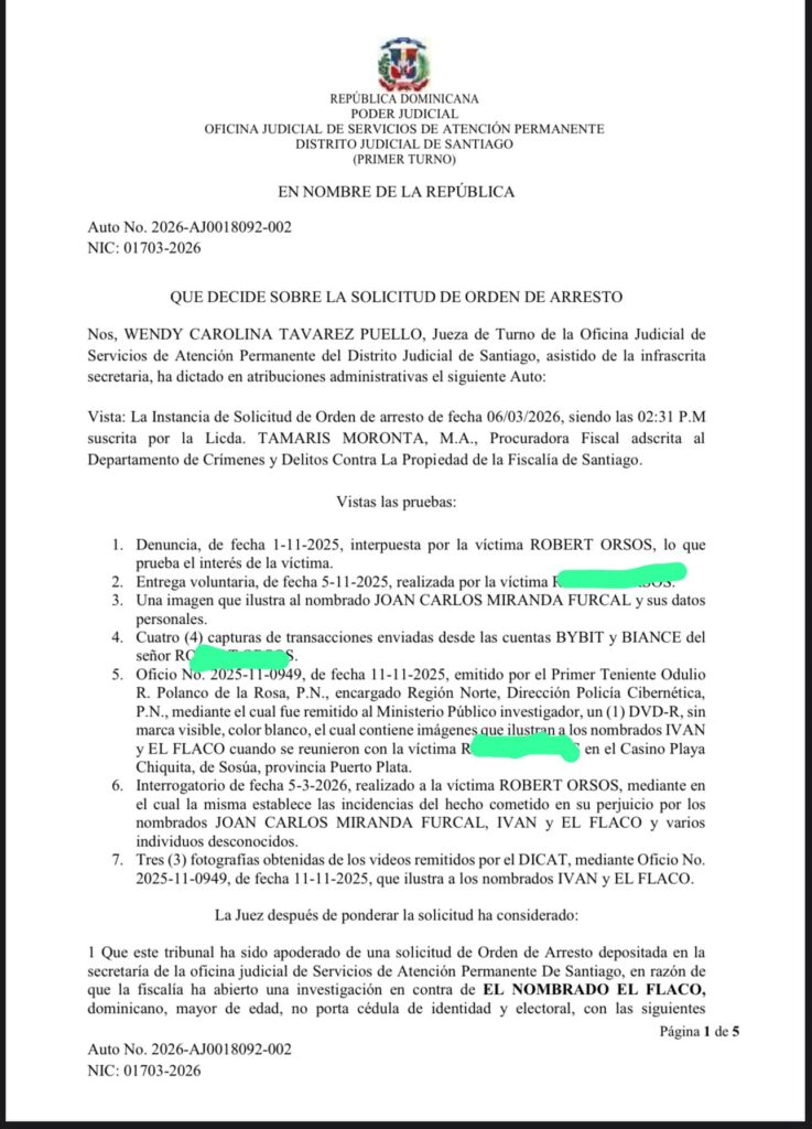 Ordenan arresto por robo de criptomonedas en Santiago - Noticias de hoy en República Dominicana | De Último Minuto