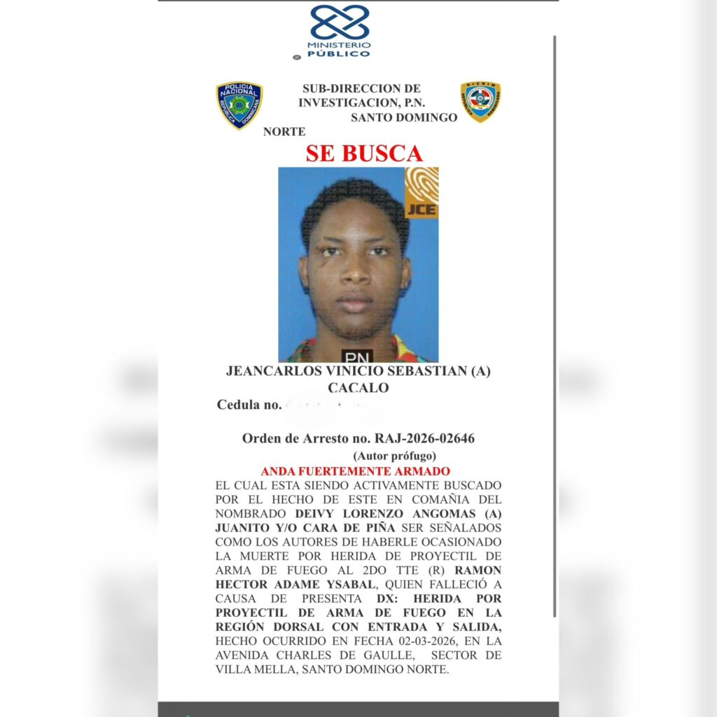 PN activa búsqueda de presunto peligroso homicida acusado de la muerte de oficial retirada en Villa Mella