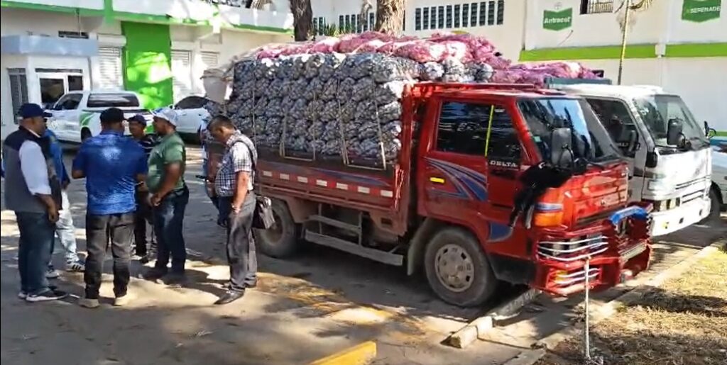 Productores de ajo en Constanza protestan frente al Banco Agrícola - Noticias de hoy en República Dominicana | De Último Minuto